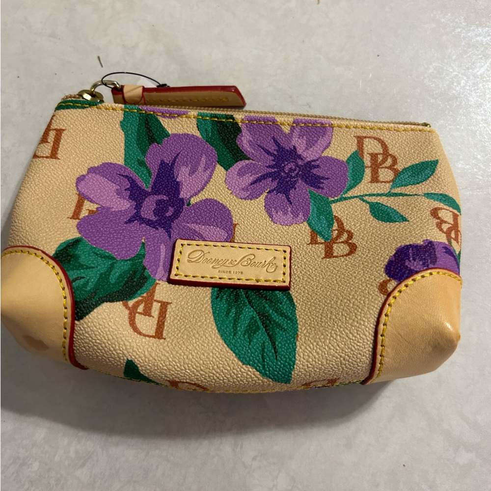 Dooney & Bourke Beige Floral Leather Wristlet